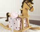 "Rockabye Baby" Personalized Rocking Horse with Plush Toy and Layette Gift Set (Pink) baby favors